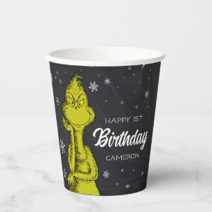 Grinch Chalkboard Geburtstag Pappbecher