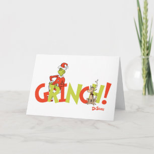 Grinch! Charakter-Logo-Grafik Karte