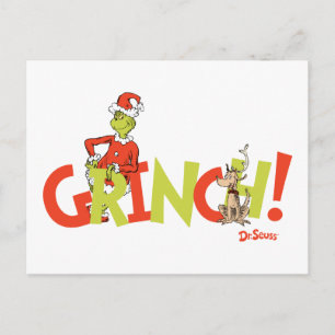 Grinch! Charakter-Logo-Grafik Postkarte