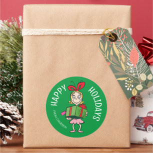 Grinch   Cindy-Lou Who   Weihnachtsgeschenkanhänge Runder Aufkleber
