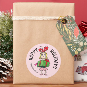 Grinch Cindy-Lou Who Weihnachtsgeschenkanhänge Runder Aufkleber