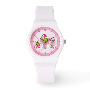 Grinch-Crew in rosa Valentinsporträt Armbanduhr