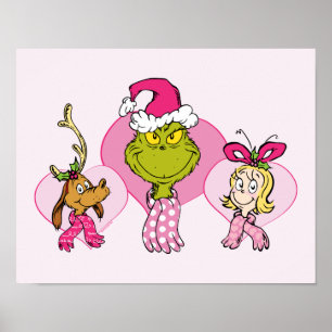 Grinch-Crew in rosa Valentinsporträt Poster