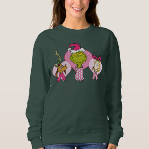 Grinch-Crew in Rosa Valentinsporträt Sweatshirt