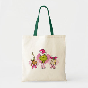 Grinch-Crew in Rosa Valentinsporträt Tragetasche
