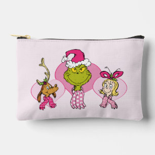 Grinch-Crew in rosaem Valentinsporträt Zubehörtasche