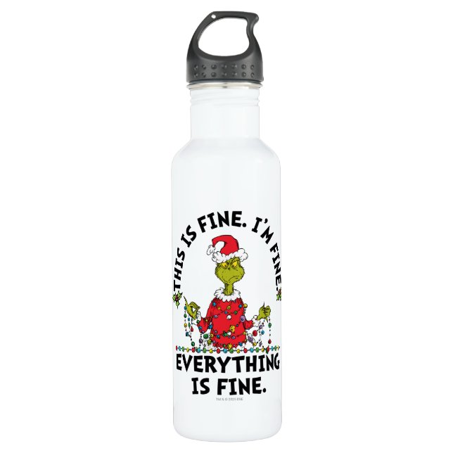 Grinch | Everything is Fine Edelstahlflasche (Vorderseite)