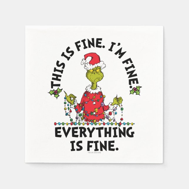 Grinch | Everything is Fine Serviette (Vorderseite)