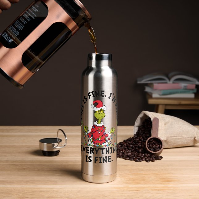 Grinch | Everything is Fine Trinkflasche (Kaffee)