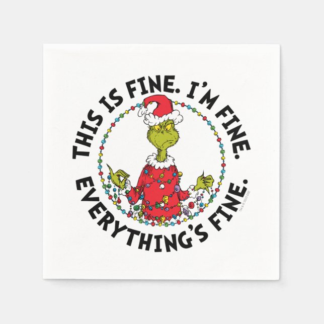 Grinch | Everything's Fine Serviette (Vorderseite)