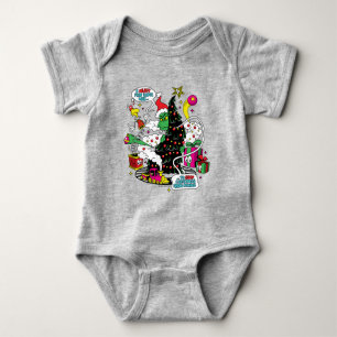 Grinch farbenfrohe Weihnachtsgrafik Baby Strampler