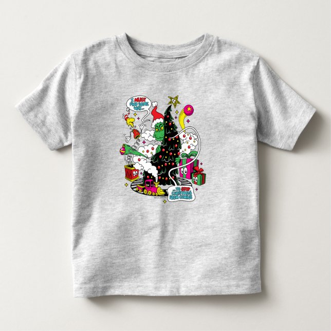 Grinch farbenfrohe Weihnachtsgrafik Kleinkind T-shirt (Vorderseite)