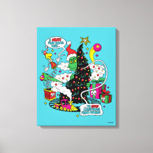 Grinch farbenfrohe Weihnachtsgrafik Leinwanddruck
