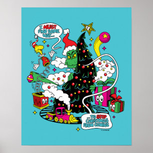 Grinch farbenfrohe Weihnachtsgrafik Poster
