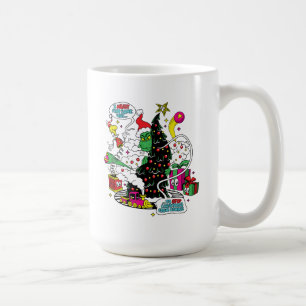 Grinch Farbige Weihnachtsgrafik Kaffeetasse