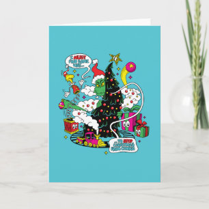Grinch Farbige Weihnachtsgrafik Karte