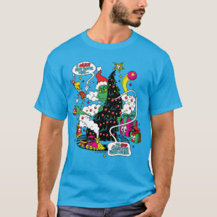Grinch Farbige Weihnachtsgrafik T-Shirt