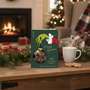 Grinch Frohe Grinchweihnachten Familienfoto Weihna Folien Feiertagskarte