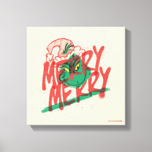 Grinch   Fröhliches Grunge-Grafik Leinwanddruck