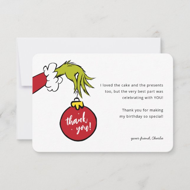 Grinch Gemein One Geburtstag Danke (Vorderseite)