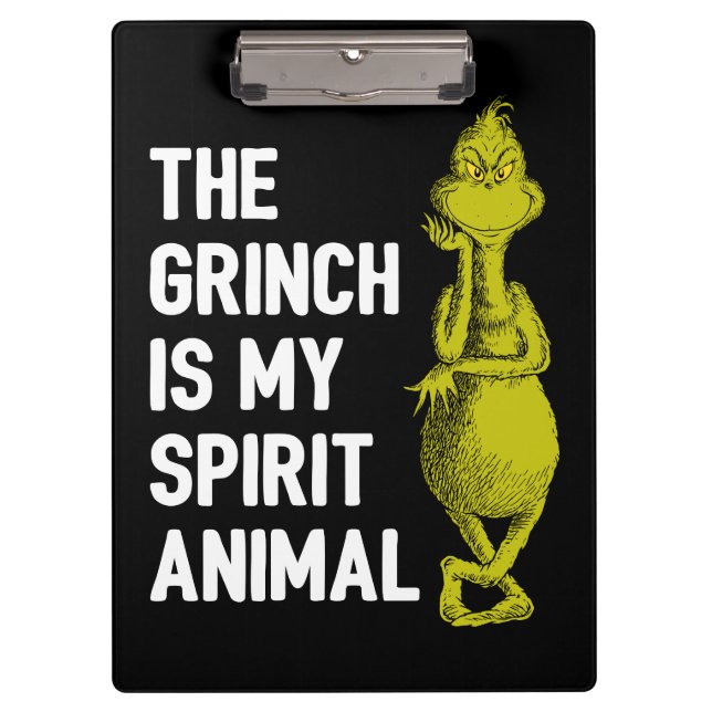 Grinch ist mein Spirit Animal Klemmbrett (Vorderseite)