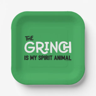 Grinch ist mein Spirit Animal Zitat Pappteller