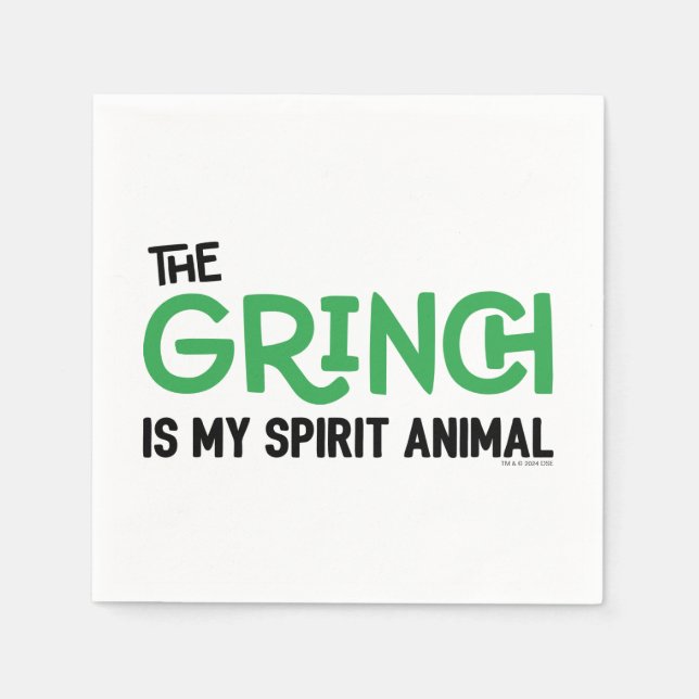 Grinch ist mein Spirit Animal Zitat Serviette (Vorderseite)