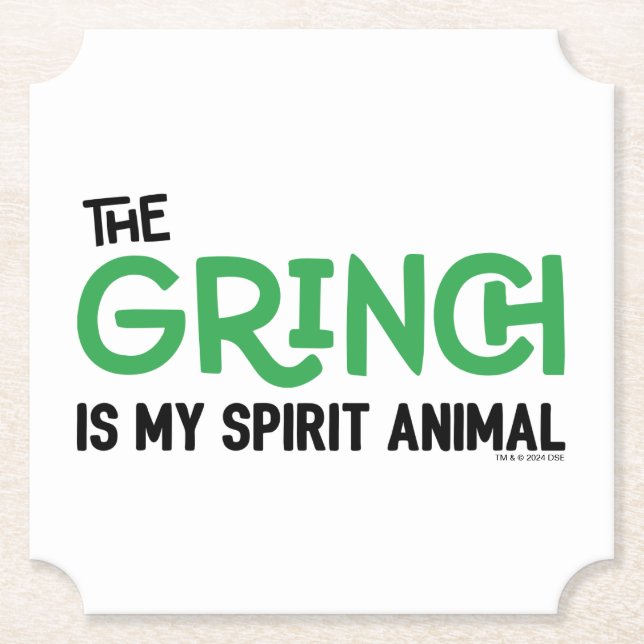 Grinch ist mein Spirit Animal Zitat Untersetzer (Vorderseite)