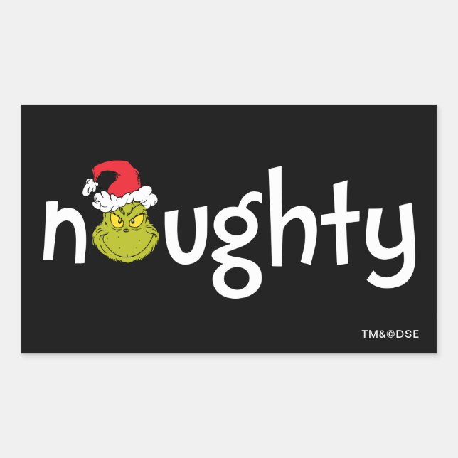 Grinch ist naughty rechteckiger aufkleber (Vorderseite)