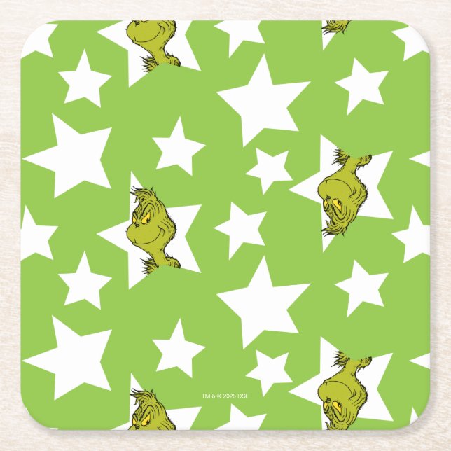 Grinch-Luaga-Sternenmuster Rechteckiger Pappuntersetzer (Vorderseite)