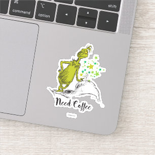 Grinch Lustig Brauche Kaffee Aufkleber