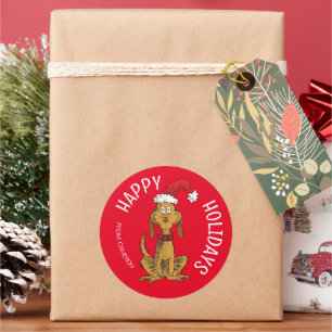 Grinch Max le Père Noël Étiquette de cadeau de