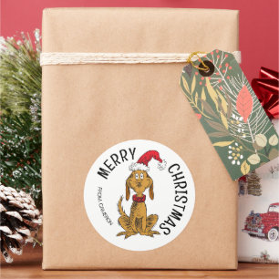 Grinch   Max Santa   Weihnachtsgeschenkanhänger Runder Aufkleber