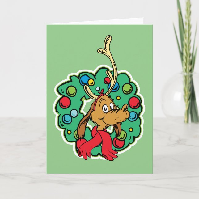 Grinch | Max Weihnachtskranz Karte (Vorderseite)