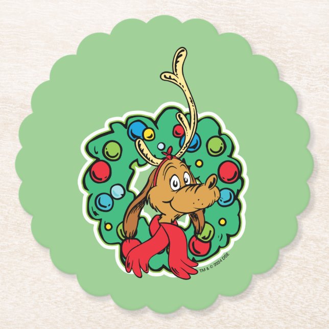 Grinch | Max Weihnachtskranz Untersetzer (Vorderseite)