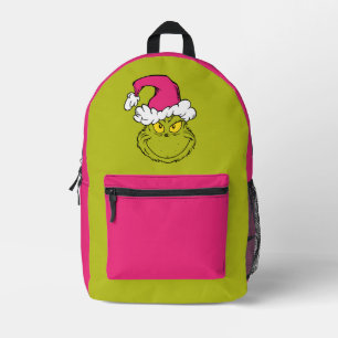 Grinch mit rosa Santa-Hut Bedruckter Rucksack