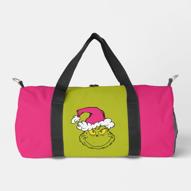 Grinch mit rosa Santa-Hut Duffle Bag (Vorderseite)