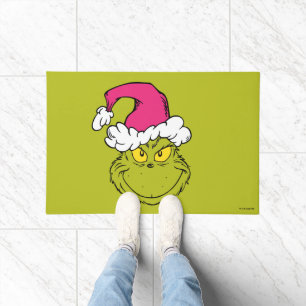 Grinch mit rosa Santa-Hut Fußmatte