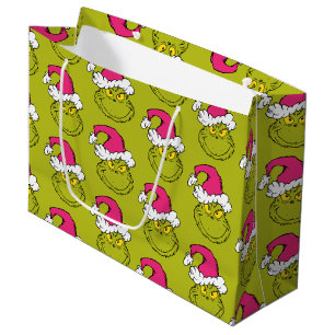 Grinch mit rosa Santa-Hut Große Geschenktüte