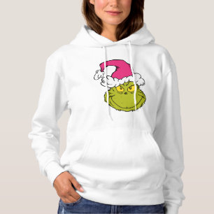 Grinch mit rosa Santa-Hut Hoodie