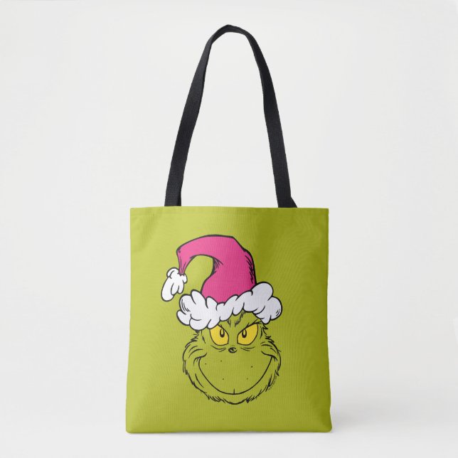 Grinch mit rosa Santa-Hut Tasche (Vorderseite)