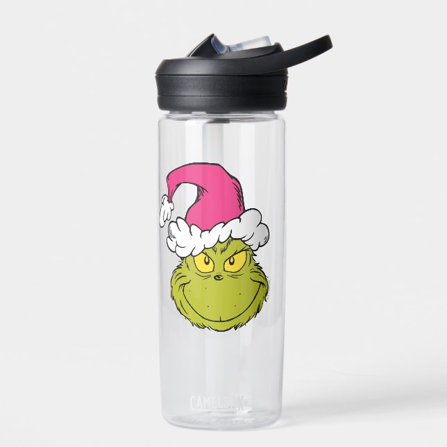 Grinch mit rosa Santa-Hut Trinkflasche (Links)