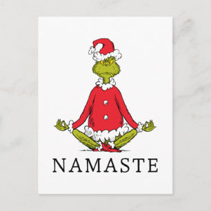 Grinch Namaste Weihnachtsmann Postkarte