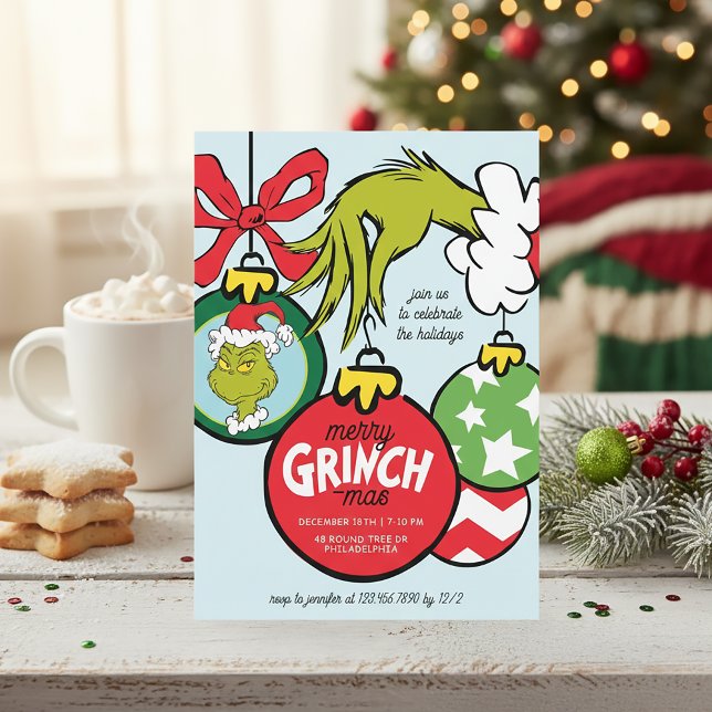 Grinch Ornament Christmas Party Feiertagskarte (Von Creator hochgeladen)