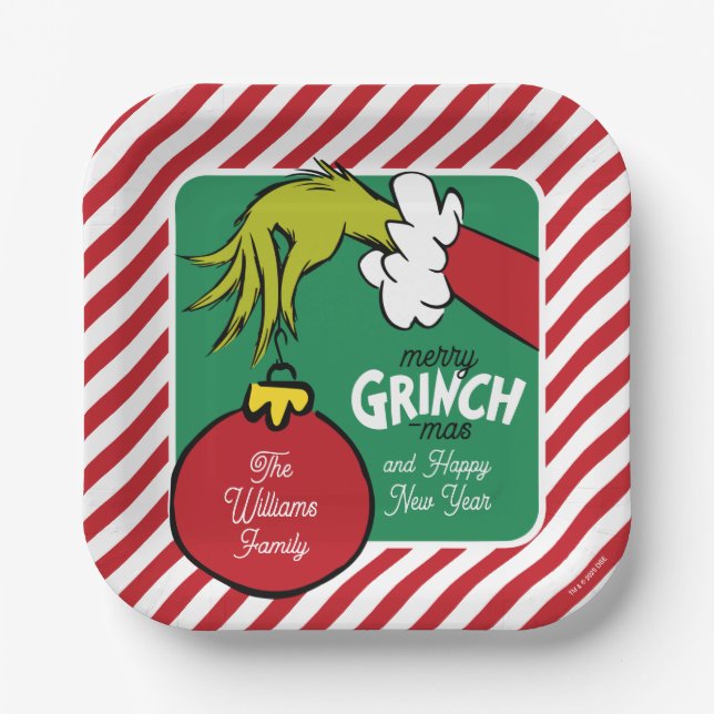 Grinch | Personalized Ornament Pappteller (Vorderseite)