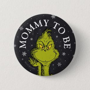 Grinch-Schultafel-Baby-Party   werdende Mutter Button