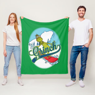Grinch Snowboarden Fleecedecke