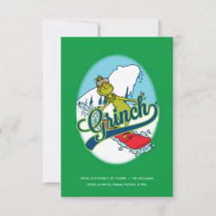 Grinch Snowboarden Karte