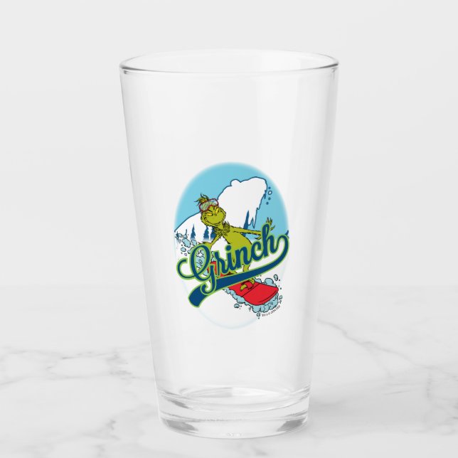 Grinch Snowboarding Glas (Vorderseite)