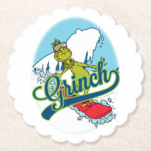 Grinch Snowboarding Untersetzer